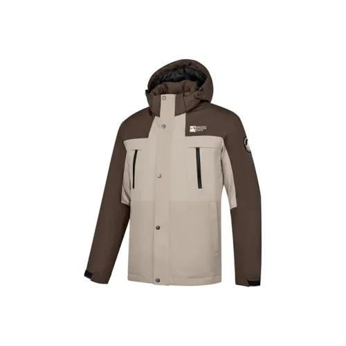 QIAODAN Пуховик Мужской Темный Верблюжий Коричневый Светлый Деревянный Цвет