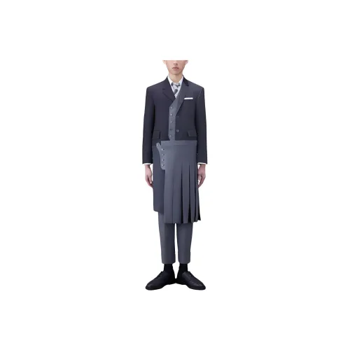 THOM BROWNE· Funmix Twill Hybrid Classic Overcoat Coat Men's Black