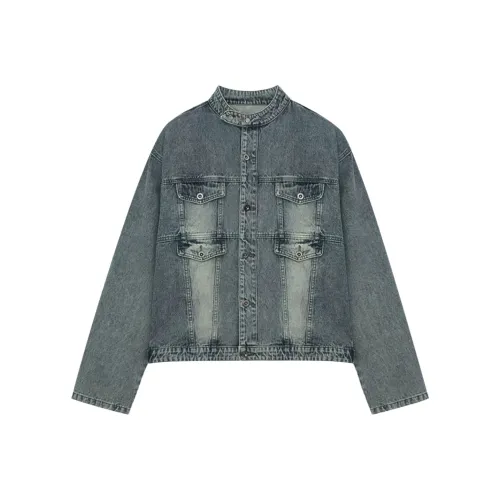 WILD LEADER Denim Jacket Unisex Blue WILD LEADER Деним Куртка Унисекс Синий