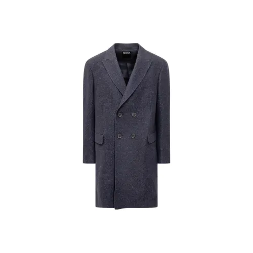 Ermenegildo Zegna Blue Men's Coat Эргенжильдо Зегна Синий Мужской Пальто