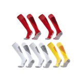 Носки для футбола с длинным голенищем, упаковка из 5 пар (2 белых, 2 красных, 1 желтая)