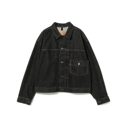 Levis BEAMS Коллаборация Черные Мужские Джинсовые Куртки