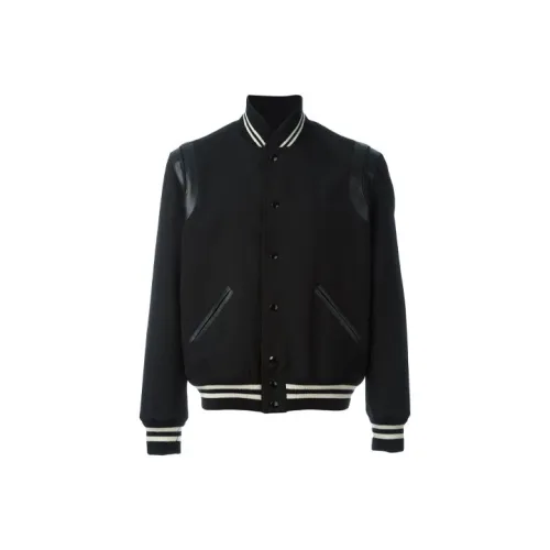 SAINT LAURENT Бейсбольная куртка Мужская Черная