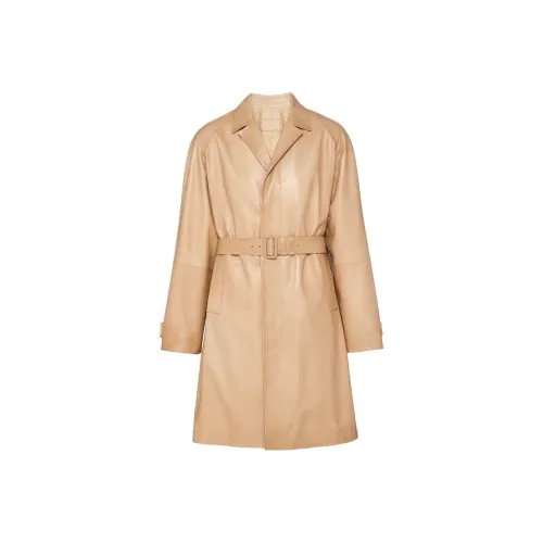 PRADA Песочно-бежевый Желтый Мужское Пальто