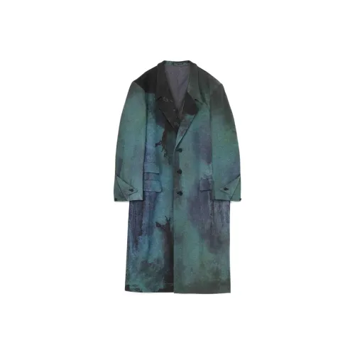 Yohji Yamamoto Бирюзовое Мужское Пальто
