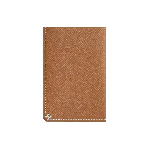 HERMES H Sellier Epsom Телячья кожа Держатель для карт Мужской 37 Золотисто-коричневый