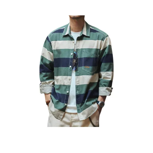 GELANLU Рубашка Унисекс Синий Зеленый