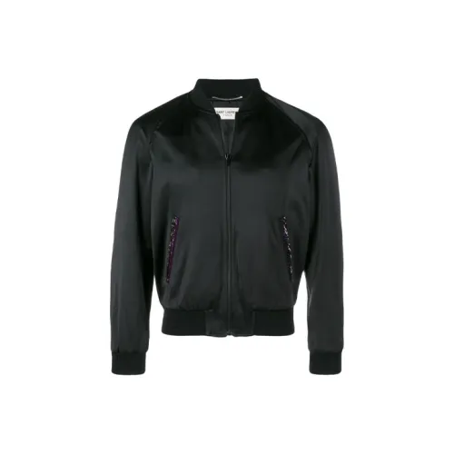 SAINT LAURENT Бейсбольная куртка Мужская Черная