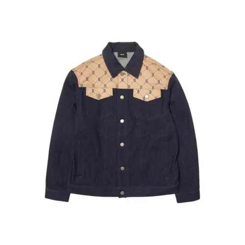 MLB Base Logo Denim Mixed Jacquard Dia MONOGRAM Boston Red Sox Джинсовые куртки и пальто Унисекс Морской синий