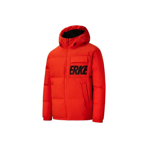 Erke Variety Тренировки Коллекция Пуховик Мужской Гвоздика китайская Оранжевые
