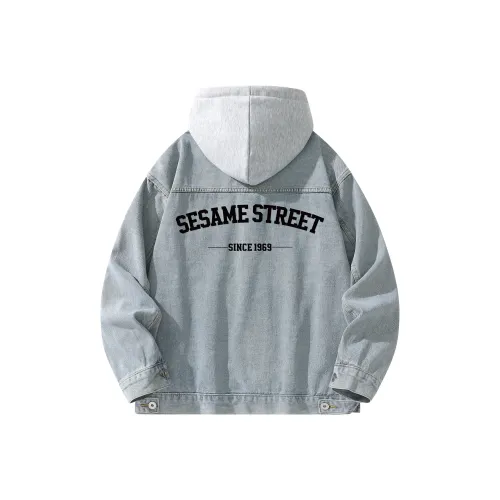SESAME STREET Denim Jacket Unisex Denim Blue