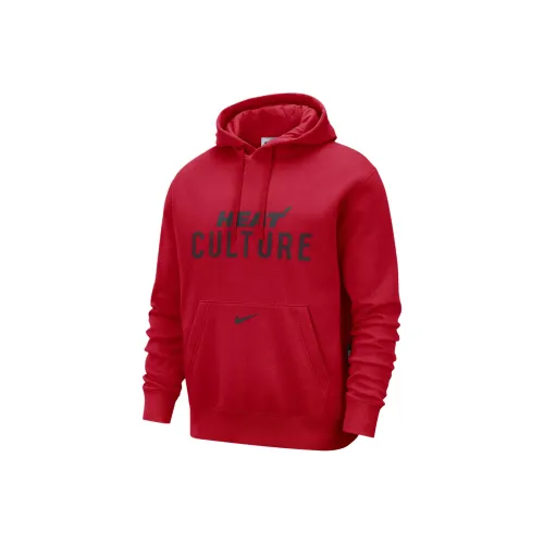 Nike x NBA Miami HeatClub FW24 Городская Edition Флис Свитшот Мужской Университетский Красный