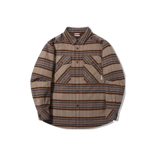 LINING Земляной умбровый Клетчатый Унисекс Объёмные куртки (пуфы)