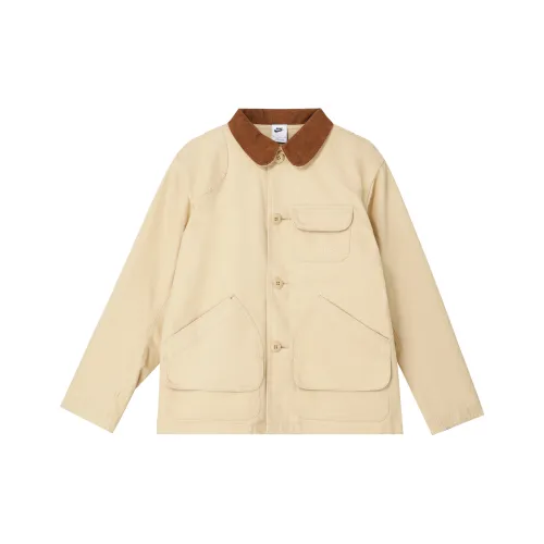 Nike Фланелевые куртки и пальто с подкладкой Barn Мужские Кунжутово-желтые