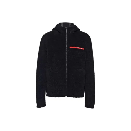 PRADA Velvet Feel Пальто Мужское Черное