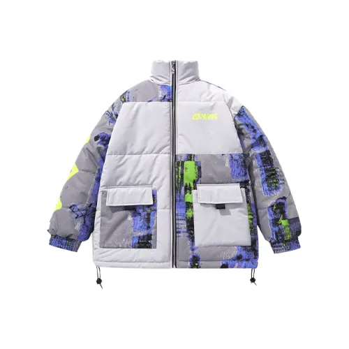 GENANX Серый Синий Унисекс Пуховики