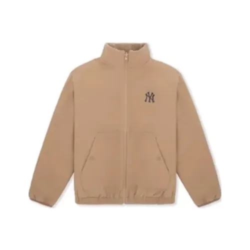 Mlb Base Logo Нью-Йорк Янкис Бархат Feel Куртка Унисекс Абрикос