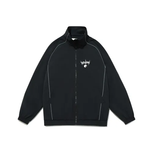 Guuka Пара На открытом воздухе Уличная одежда Нерегулярная Светоотражающая полоса Куртка Унисекс Черный