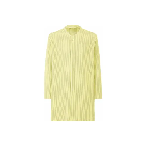 Homme Plissé Issey Miyake Желтое Мужское Пальто