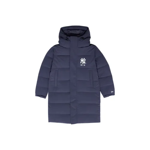 New Era Длинный С капюшоном Гусиный пух Куртка Унисекс Темно-синий Синий