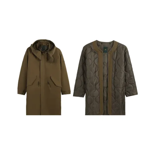 Teenie Weenie Men Хлопковый пуховик Осенний Унисекс Армейский зеленый