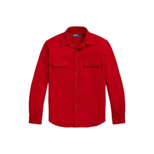 Polo Ralph Lauren Classic Fit Шерсть Саржа Рабочая рубашка Куртки Пальто Мужской Красный
