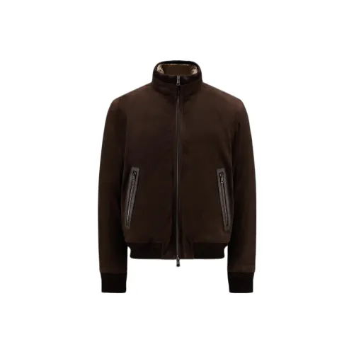 MONCLER Коричневый Мужской Пуховик