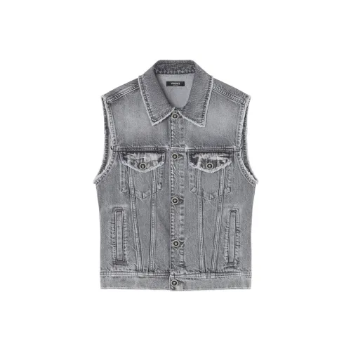 VERSACE SS24 Denim Jacket Men's Light Gray