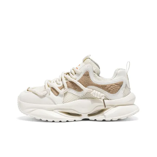 DEERWAY Дышащий Увеличение Высоты Rebound Низкий Топ Повседневная Обувь Мужская Бежевый Абрикос