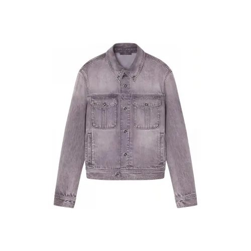 VERSACE SS24 Denim Jacket Men's Light Gray