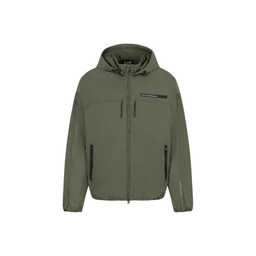 EMPORIO ARMANI EA7 SS24 Куртки и Пальто Мужской Зеленый