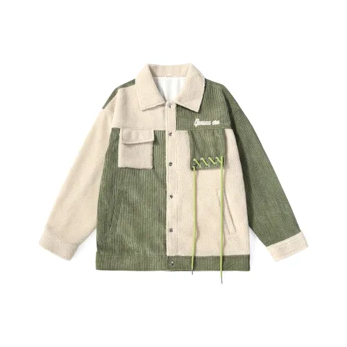 GENANX Куртки Пальто Унисекс Абрикос Зеленый