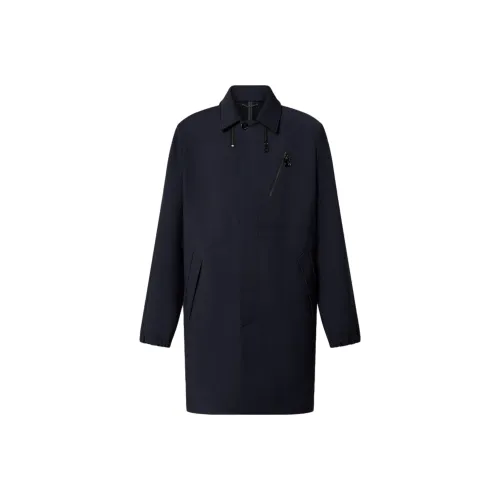 LOUIS VUITTON Техническая шерсть Дождевик Пальто Мужской Морской синий