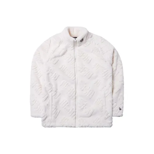 New Era SS24 Velvet Feel Пальто Унисекс Айвори Белый