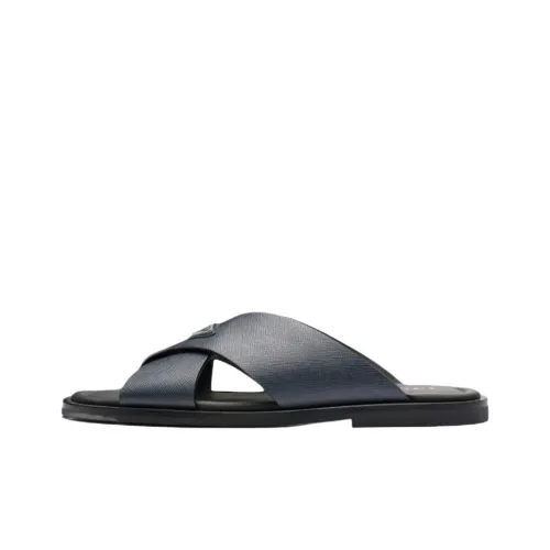 PRADA Saffiano Слипоны Мужской Морской Синий