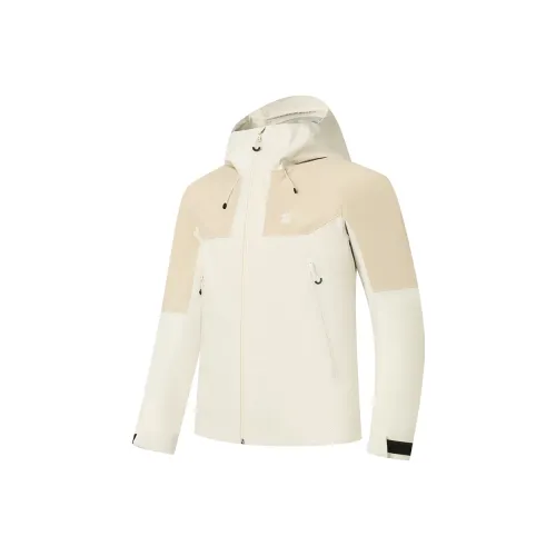 QIAODAN Mountain God Series Водонепроницаемый Ветрозащитный And Дышащий Ветровка Мужской Кремово-белый Березовая древесина