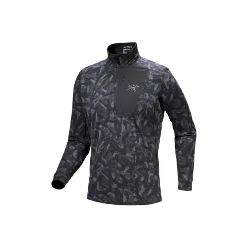 Arcteryx RHO FW24 LT Zip Шея Принт Мужская Куртка Мужская Черная