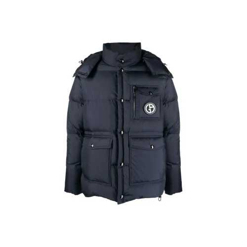 GIORGIO ARMANI Синий Мужской Пуховик