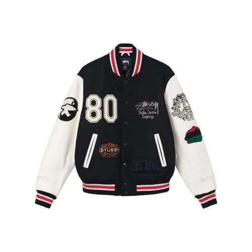 Stussy OUR LEGACY Collaboration Denim Tears Co-brand Бейсбольная куртка Унисекс Черный