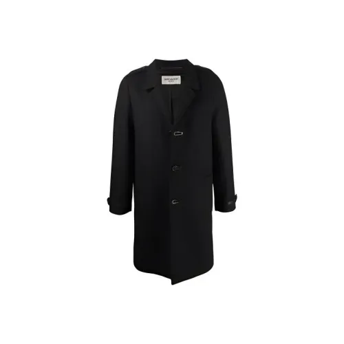 SAINT LAURENT Мужское черное пальто