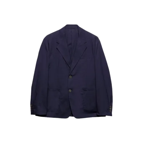 PRADA SS25 Бизнес-костюм Пальто Мужской Оксфорд Синий