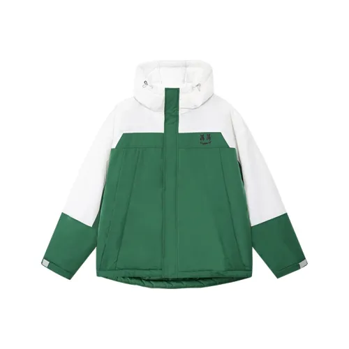 ER Letter С капюшоном Свободный крой Утолщенный MID Длина Пух Пуховая куртка Унисекс