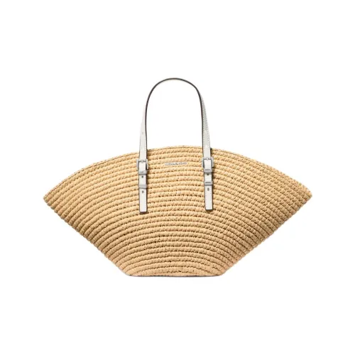 MICHAEL KORS Ткань Тоут Сумка Сумка для покупок Сумка на плечо Сумка Маленькая Женская Натуральная и Белая