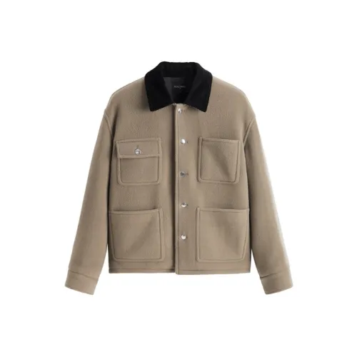 PEACEBIRD MEN Куртки Пальто Унисекс Кофе Желтый