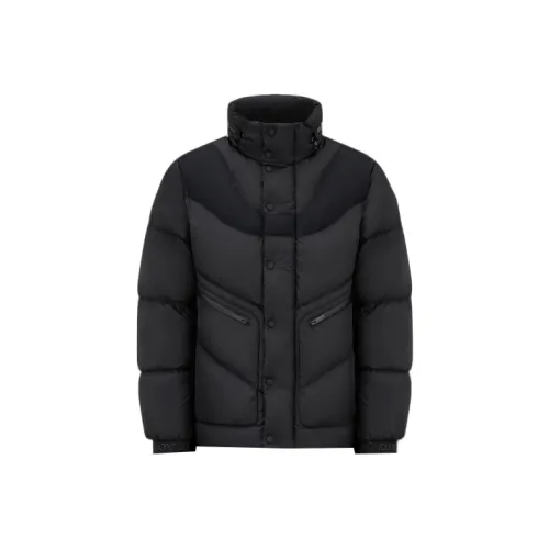 Moncler Однотонный С капюшоном Пуховик Мужской Черный
