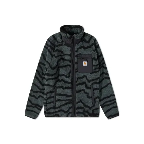 Carhartt WIP Collaboration Серо-зеленая унисекс бархатная куртка