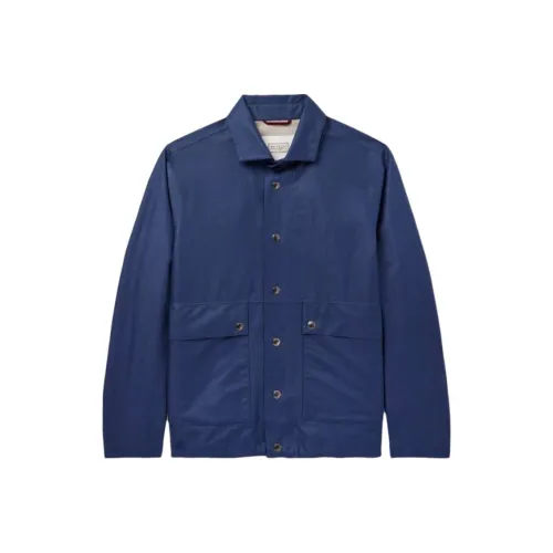 BRUNELLO CUCINELLI Синий Мужской Куртки