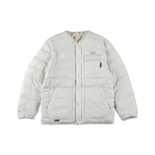 WIND AND SEA AFD X WDS RV Удобный Пуховик Кардиган Пуховая Куртка Унисекс Белый