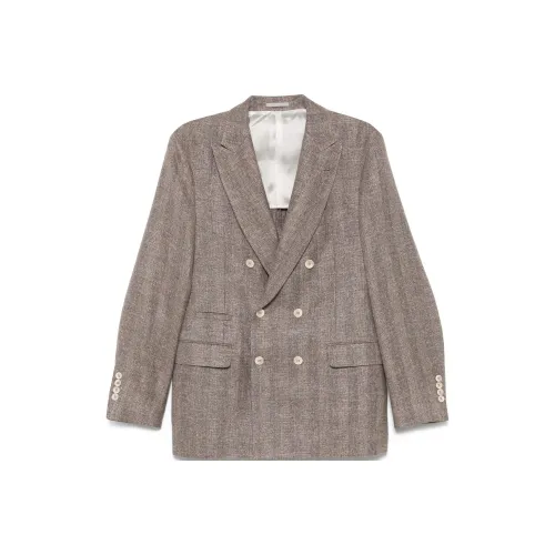 BRUNELLO CUCINELLI FW24 Бизнес-костюм Пальто Мужское Светло-коричневое