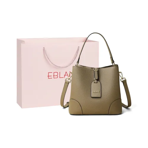 EBLAN Корова Кожа Сумка Сумка через плечо Сумка через плечо Сумка ведро Стандартная Женская Темно-хаки Синий